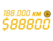 Load image into Gallery viewer, LCD - KM &amp; PRICE WINDSHIELD STICKER WITH + TX BURST