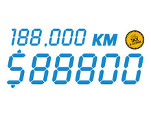 Load image into Gallery viewer, LCD - KM &amp; PRICE WINDSHIELD STICKER WITH + TX BURST